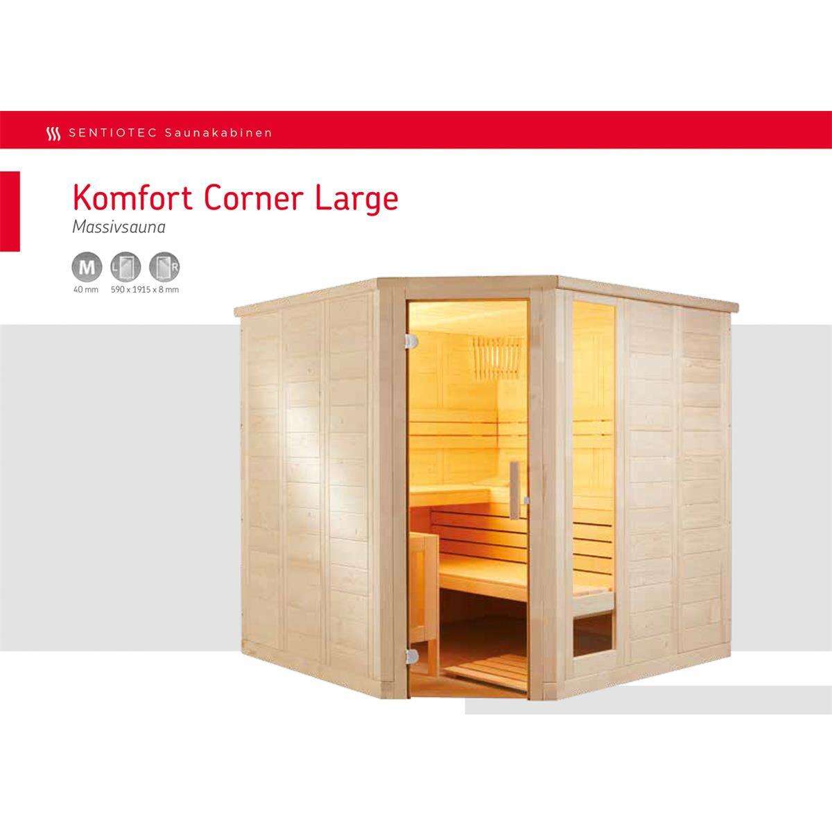 Saunakabine Komfort Corner Large 234x206x204 Cm