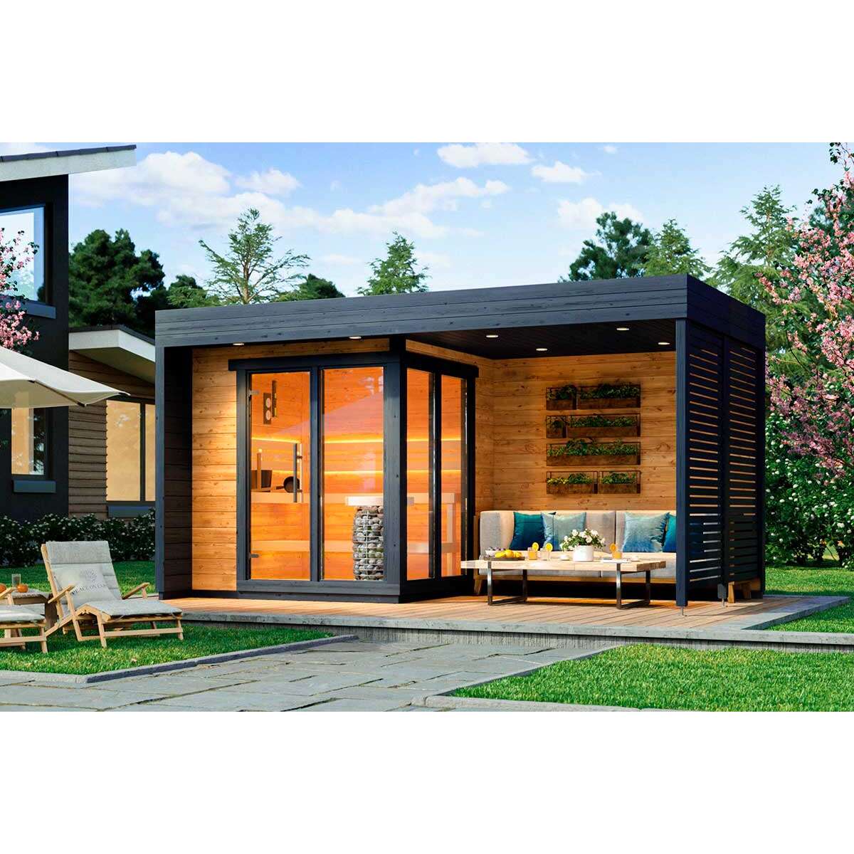 Blocksauna Element Relax aus Thermoholz | Bausatz