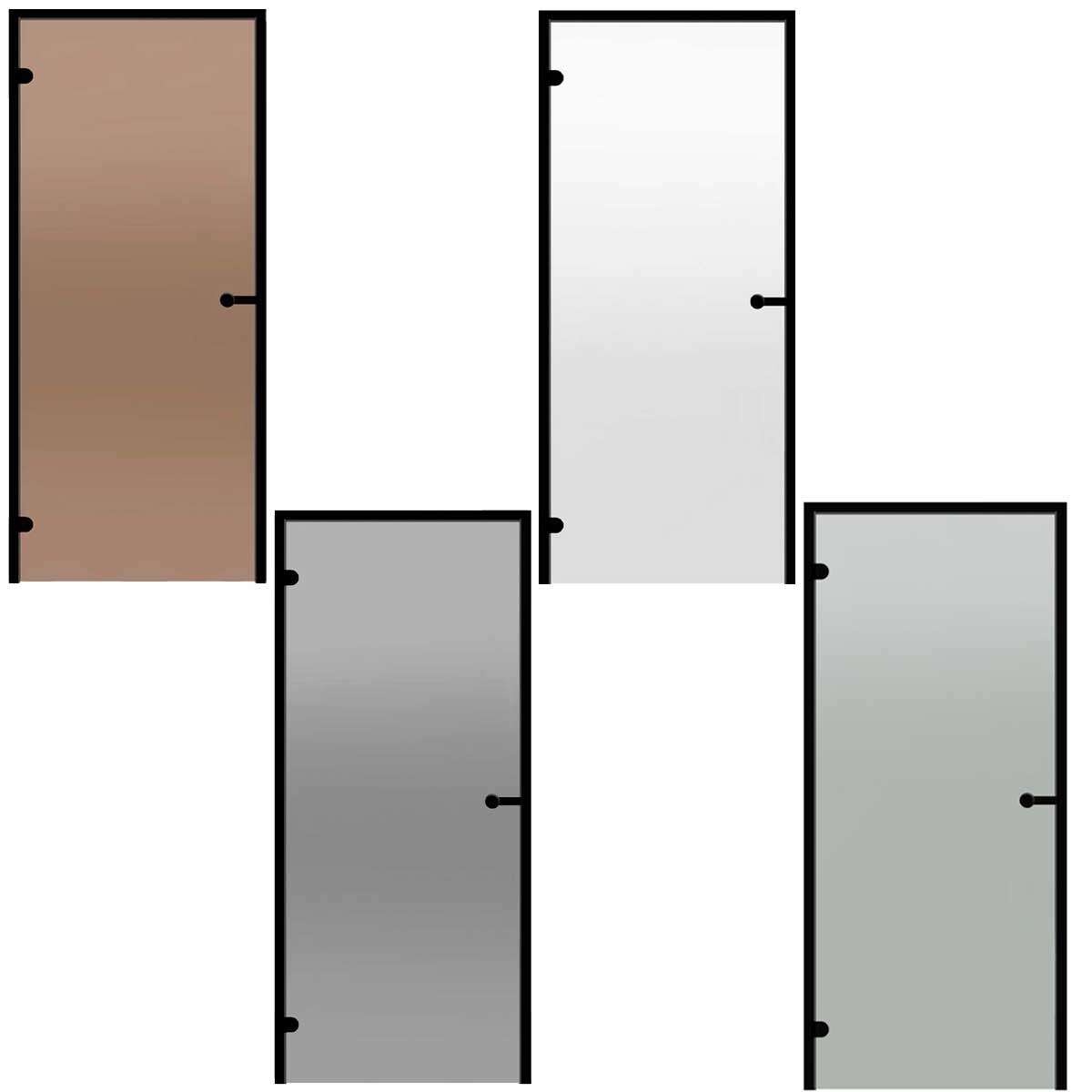 Saunatür Harvia Black Line - Schwarzes Aluminium