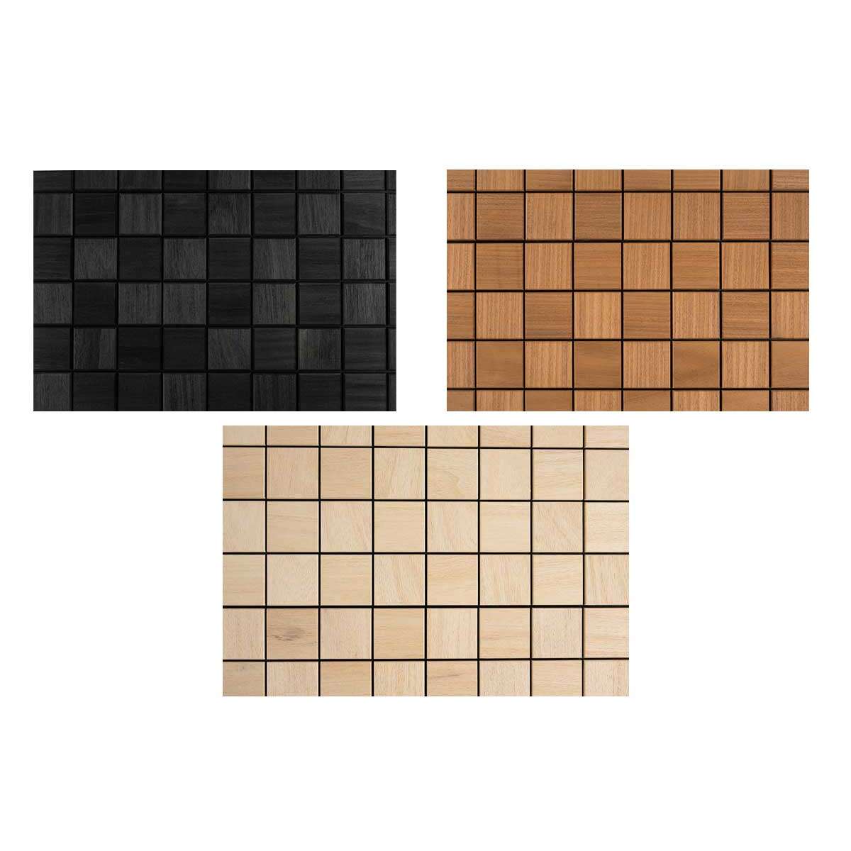 Square decoratieve panelen van abachi-hout 0,166 m²